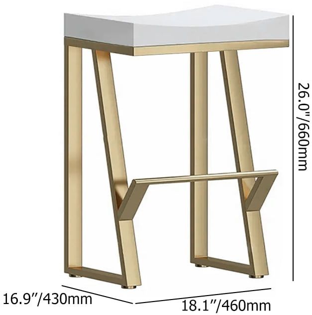 HMR Modern Counter Stools with Upholstery - White