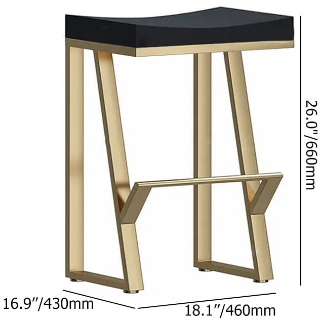 HMR Modern Counter Stools with Upholstery - Black