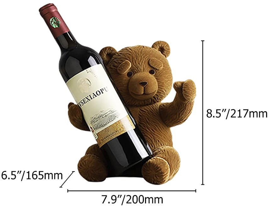 HMR - Brown Bear Table Top Wine Rack Countertop Wine Bottle Holder
