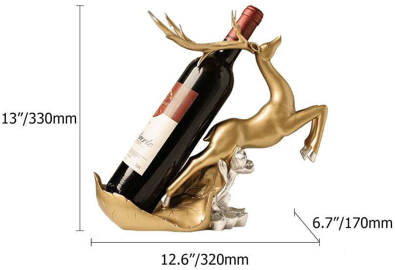 HMR - Golden Deer Wine Bottle Holder Resin Wine Rack Modern Cabinet Decoration