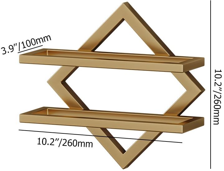 HMR - Gold Wall Mounted Wine Bottle Rack 6-Piece 12 Bottle Metal Hanging Wine Rack