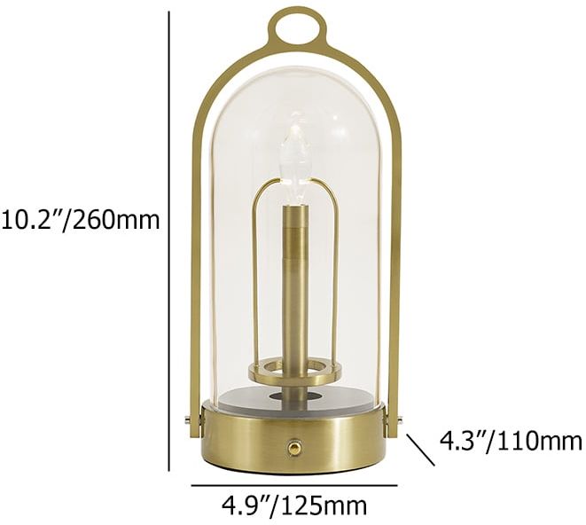 HMR - 2500mAh Bronze Gold Portable LED Cordless Table Lamp Dimmable Rechargeable Night Light