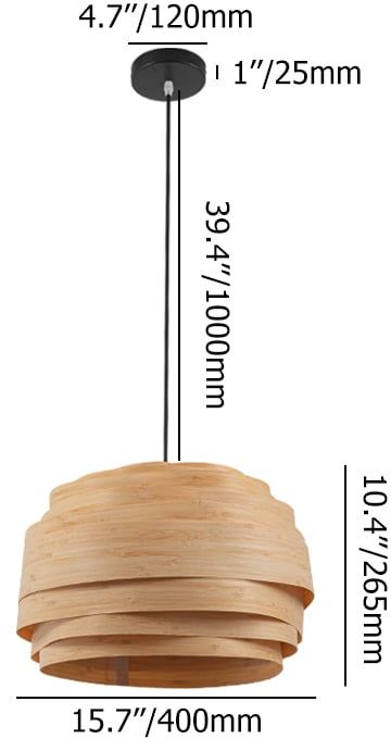 HMR - Mid-Century Modern Wood Pendant Chandelier Light for Living Room Home Deco