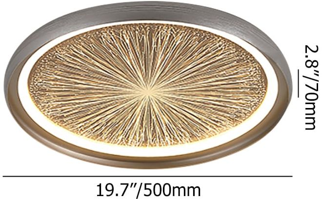 HMR - Creative Silver LED Flush Ceiling Light with Brilliant Firework Dimmable&Remote Control