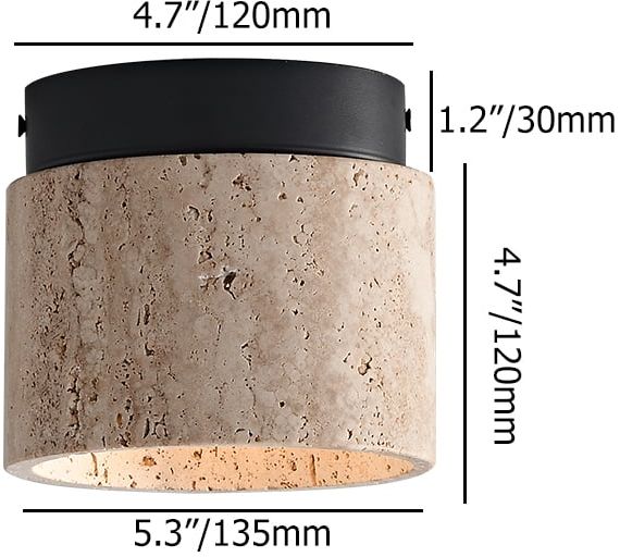 HMR - Travertine Hallway Modern Flush Mount LED Ceiling Light