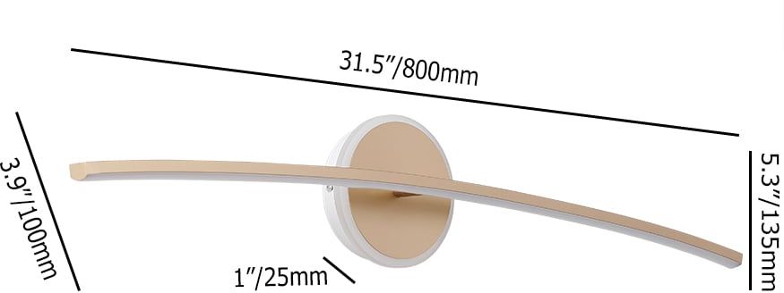 HMR - Gold Bathroom Vanity LED Wall Light Modern Wall Sconce with White Silicone Shade