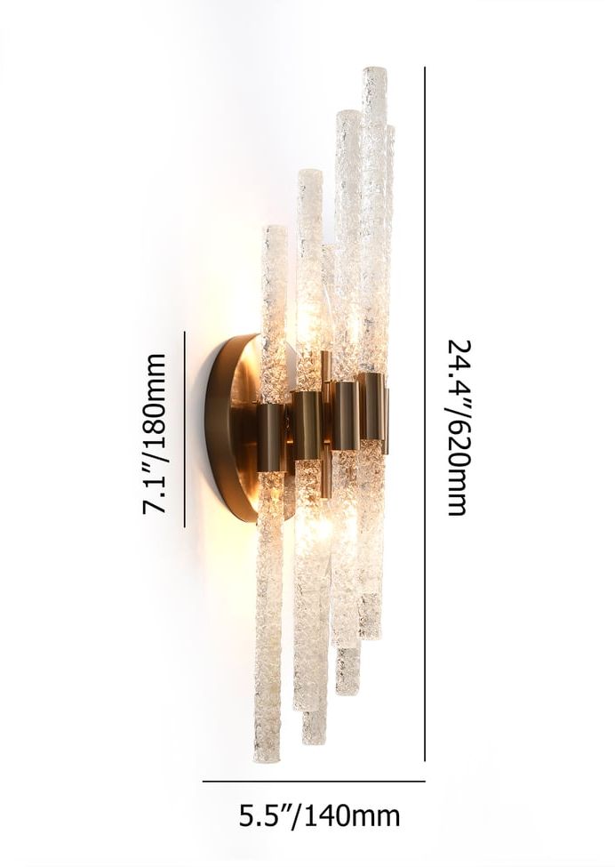 HMR - Morden Minimalist LED Irregular Water Ripple Glass Copper Wall Sconce