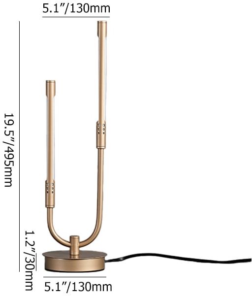 HMR - Gold Candle-Stick Table Lamp Built-in LED Modern Portable Desk Lamp