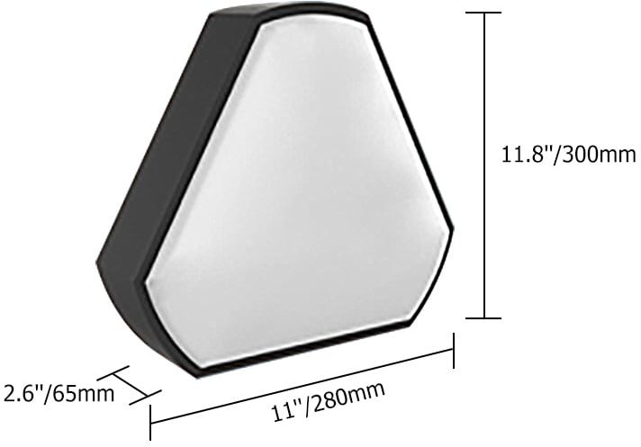 HMR - Modern Triangle LED Warm Light Acrylic Flush Mount Ceiling Light in Black & White
