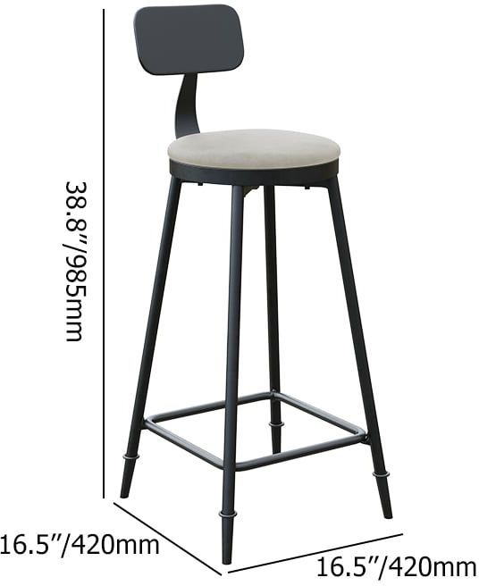 HMR - 7-Pieces Industrial Metal Outdoor Patio Bar Dining Set with Rectangle Table and Chairs