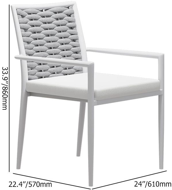 HMR - 7-Pieces Outdoor Patio Dining Set Extendable Aluminum & Wood-Plastic Table & Chairs Set