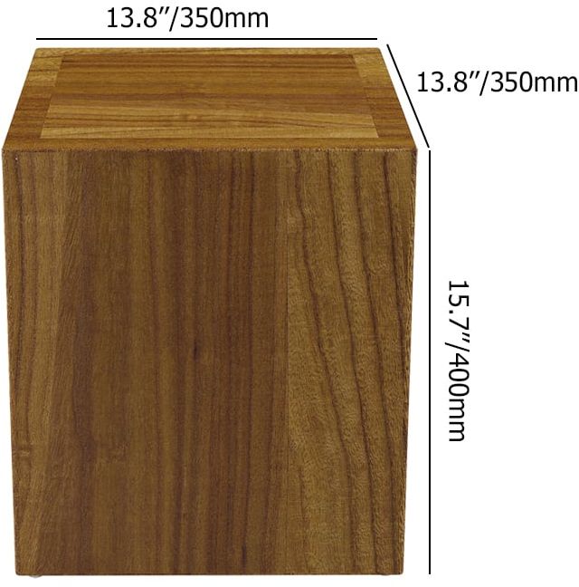 HMR - 2-Pieces Rustic Round & Rectangle Teak Wood Outdoor Coffee Table Set in Natural