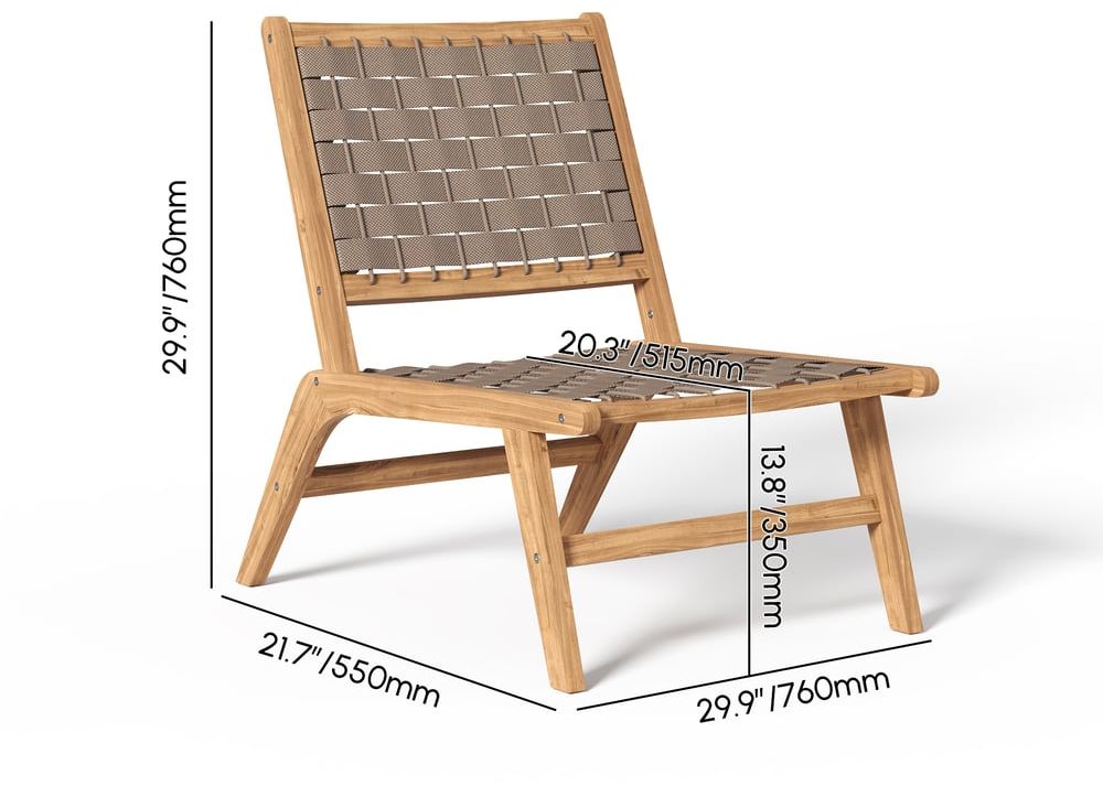 HMR - Natural Teak Wood Woven Outdoor Chair
