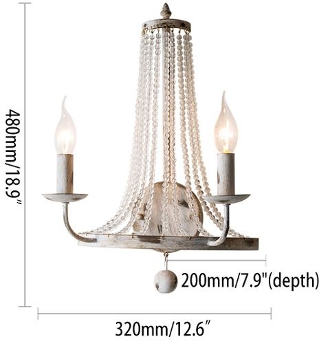 HMR - Crylite 2-Light Indoor Wall Sconce in White, Crystal