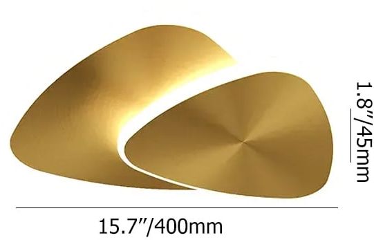 HMR - Flush Mount Light Irregular Shape in Gold, Brass