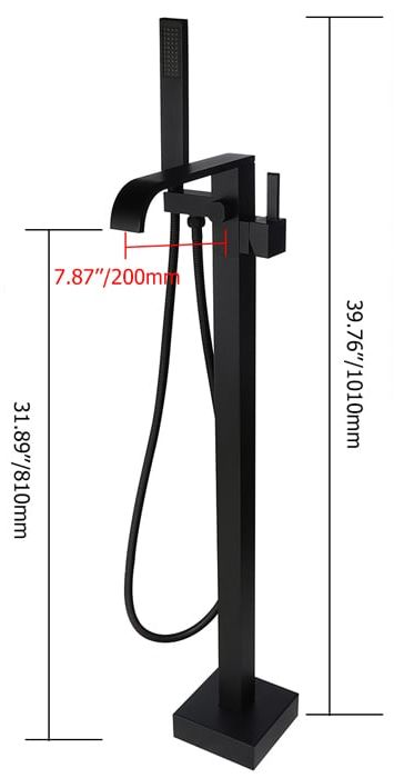 HMR - Dree Dree Floor Mounted Freestanding Faucet in Matte Black, Brass