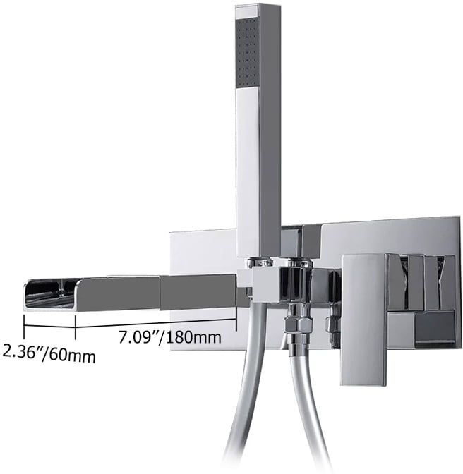 HMR - Mill Wall-Mount Tub Filler Faucet in Chrome, Solid Brass
