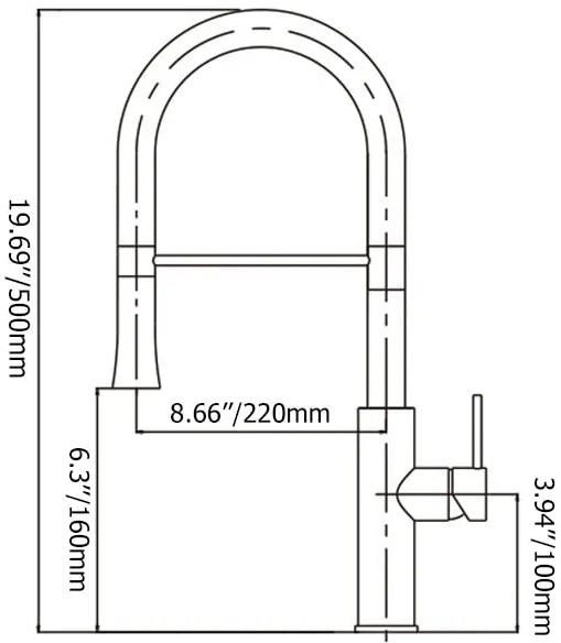 HMR - Single Handle Solid Brass Pull-Down Spray Kitchen Faucet in White