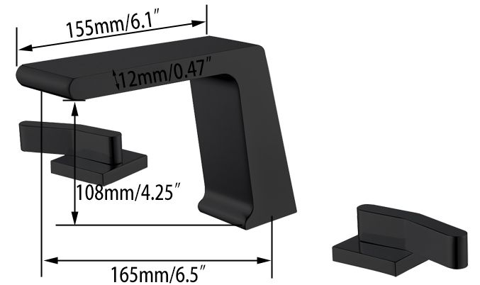 HMR - Rosa Waterfall Double-Handle Sink Faucet in Matte Black, Brass