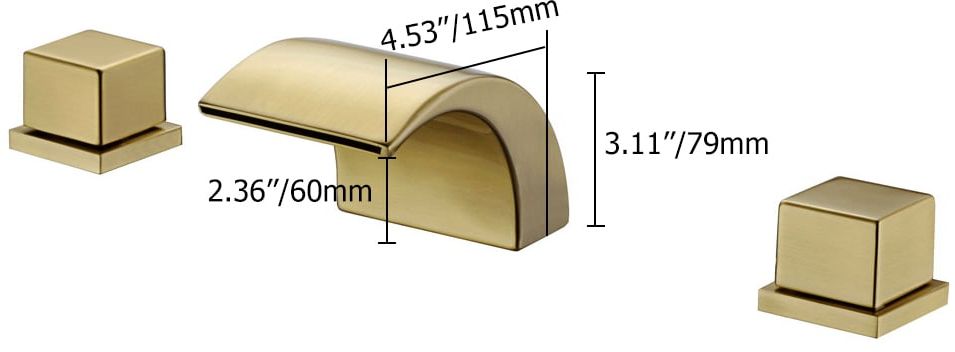 HMR - 2-Handle Bathroom Sink Faucet in Brushed Gold