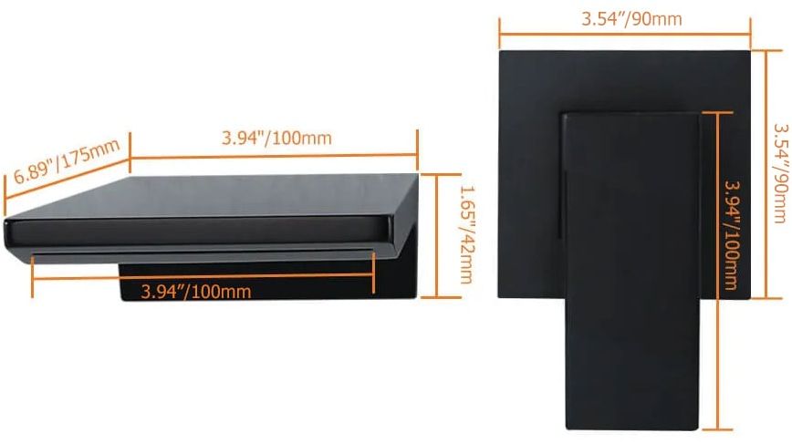 HMR - Wall Mounted Bathroom Sink Faucet Single Handle in Matte Black