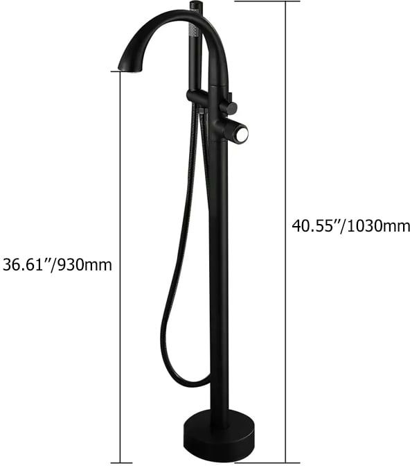 HMR - LED Freestanding Tub Faucet with High-Arc Filler Spout in Brass