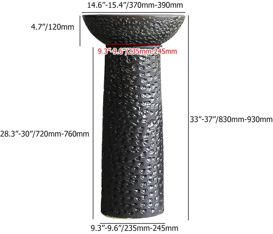 HMR - Pedestal Sink Gaolin Wash Sink in Black