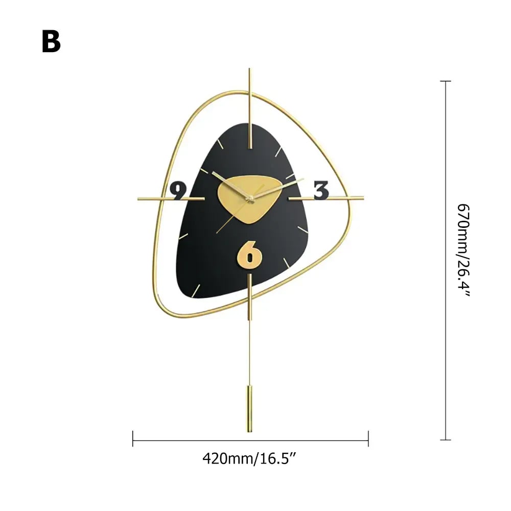 HMR Creative Scandinavian Wall Clock - Black, Style B