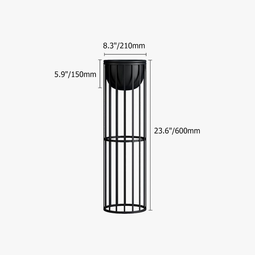 HMR Modern 23.6" Indoor Metal Planter with Stand - Black