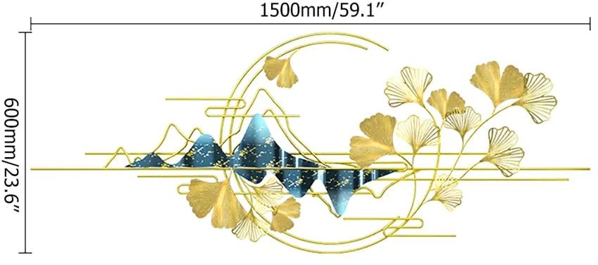 HMR - Light Metal Wall Decor in 59.1"L x 23.6"H
