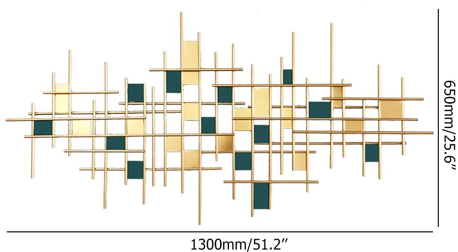 HMR Modern Metal Wall Decor - Green