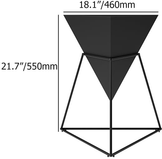 HMR Triangle Side Table with Metal Base - Black, Wood