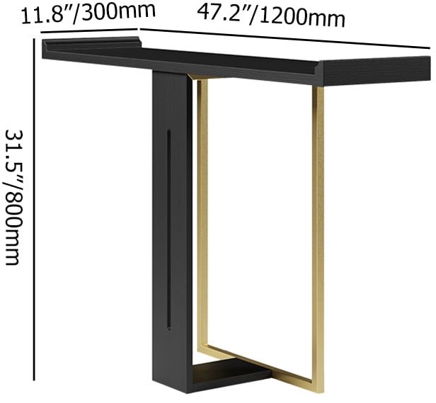 HMR Narrow 47" Console Table - Black/Gold