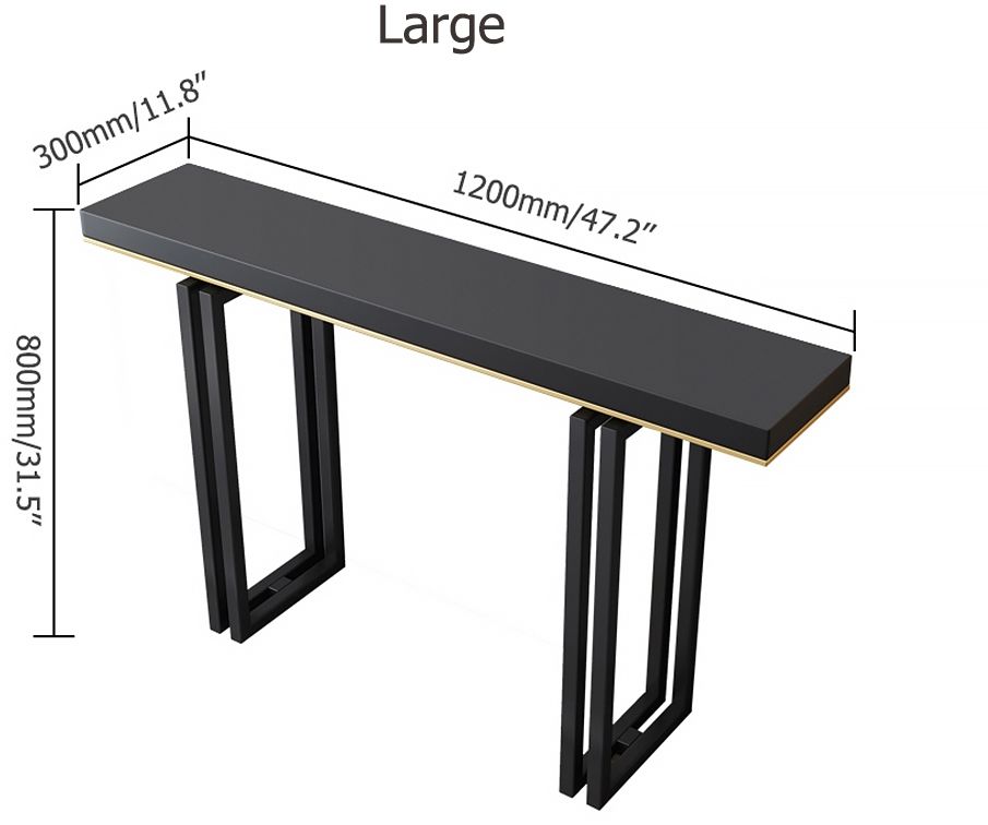 HMR - Accent Solid Wood and Metal Narrow Console Table in Large 47" in 47.2"L