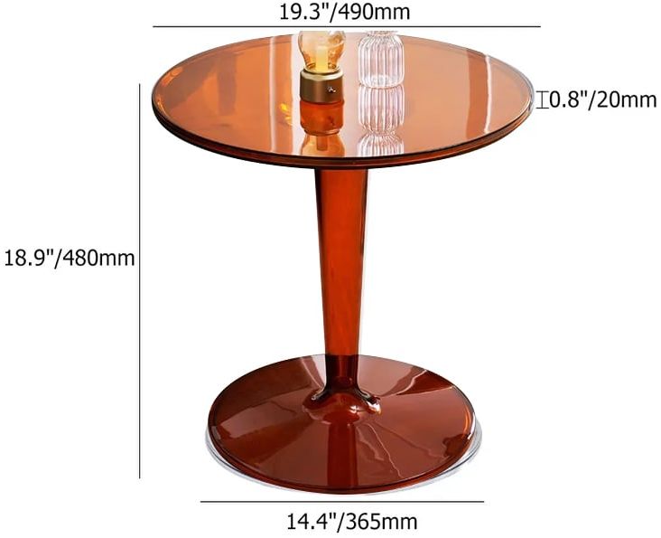 HMR - End and Accent and Clear Side Table in Amber