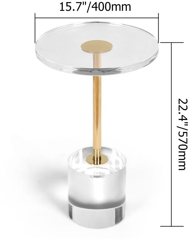 HMR - Side Table End Table Stainless Steel in 22.4"H