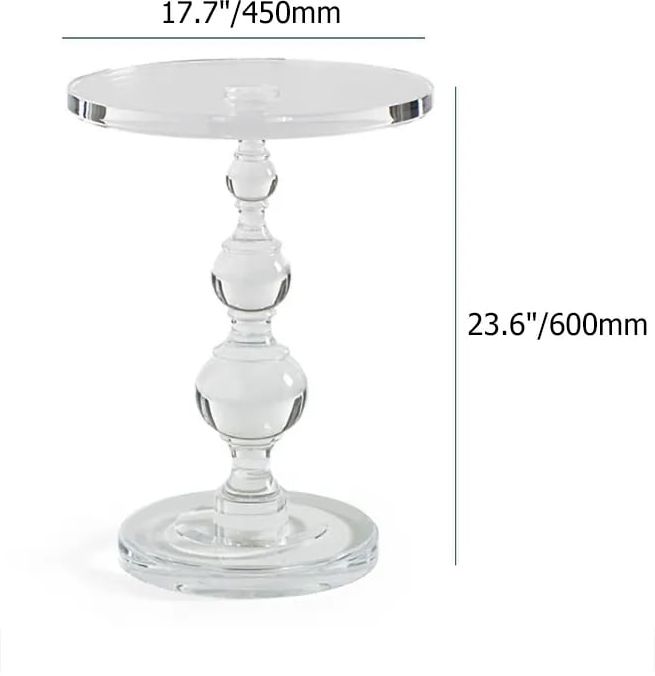 HMR - Modern Round End Table Acrylic Side Table in Clear