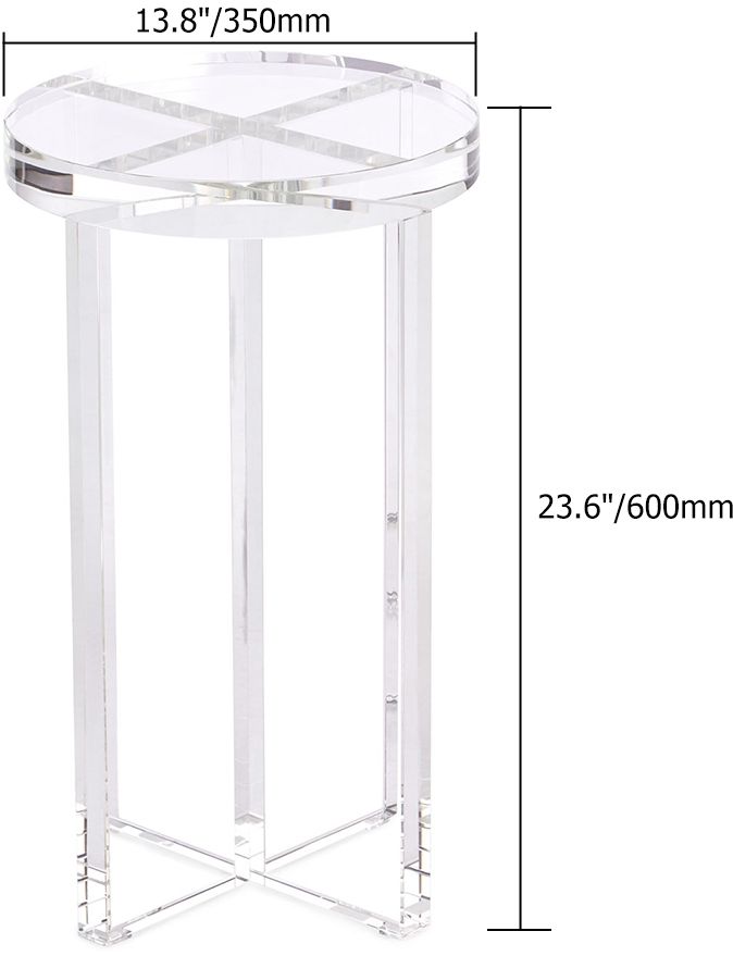 HMR - Round Acrylic End Table in Clear