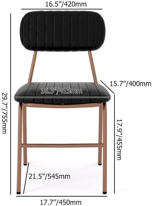 HMR Modern Dining Chairs with Faux Leather Upholstery (Set of 2) - Black