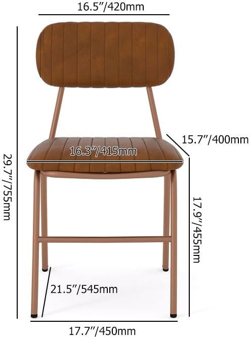 HMR Modern Dining Chairs with Faux Leather Upholstery (Set of 2) - Brown