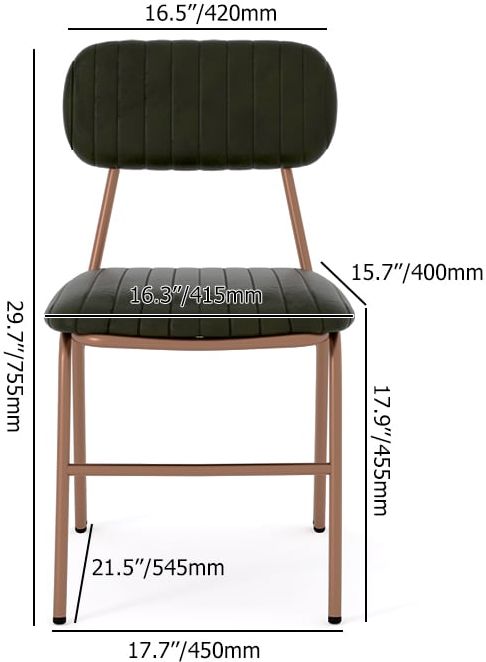 HMR Modern Dining Chairs with Faux Leather Upholstery (Set of 2) - Green