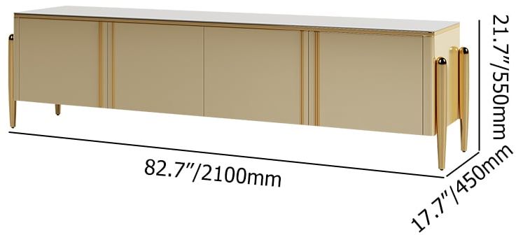 HMR - Salley TV Stand Console with 4 Doors in Champagne