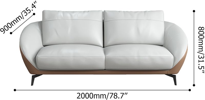 HMR - Leath-Aire Upholstered 3-Seater Sofa in 79"W, White