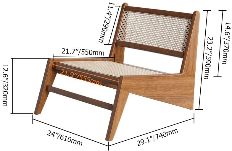 HMR Lounge Accent Chair - Walnut, Rattan