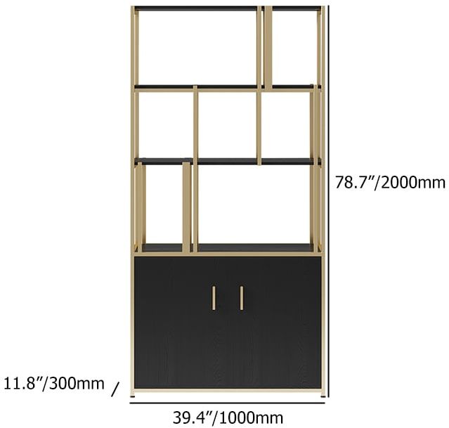 HMR - 78" 5-Tier Bookshelf with Doors in Big Storage