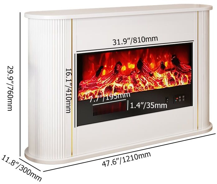 HMR - 47" Freestanding 1500W Electric Fireplace 5 Gear Adjustable 3D LED Flame Effect