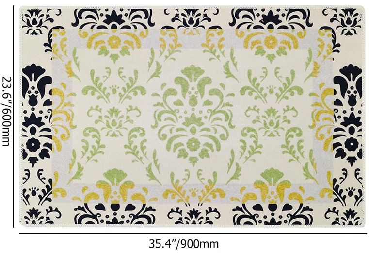 HMR - 2' x 3' Rustic Flower Non-slip Front Door Mat Boucle Entryway Rug