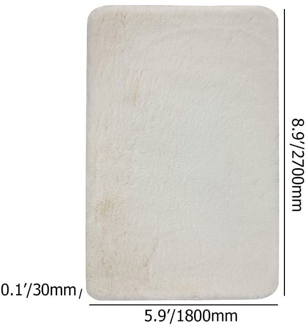 HMR - 6' x 9' Beige Shag Faux Rabbit Fur Fluffy and Thick Rectangle Area Rug for Living Room