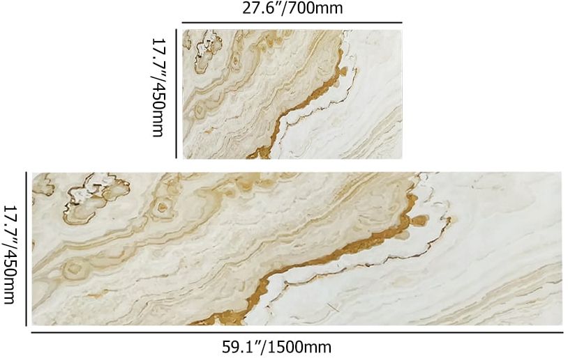 HMR - 2 Pieces Modern Marble Washable Kitchen Runner Mats Non-slip absorbent Kitchen Mat Set