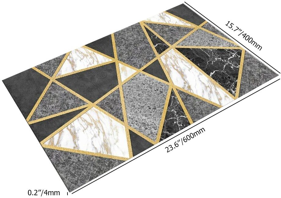 HMR - Modern Geometric Non-Slip Soft Bath Mat 16" x 24" Rectangle Abstract Bathroom Rug